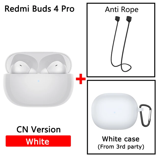 Редми бадс 4 подключение Redmi Buds 4 Pro white CN Version + Anti Rope + White case - где купить