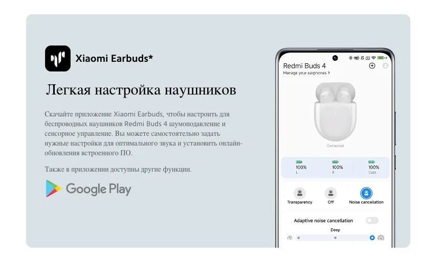 Редми будс 4 подключение Беспроводные наушники Xiaomi buds-4 White (Redmi-buds-4-белый) - характеристики 