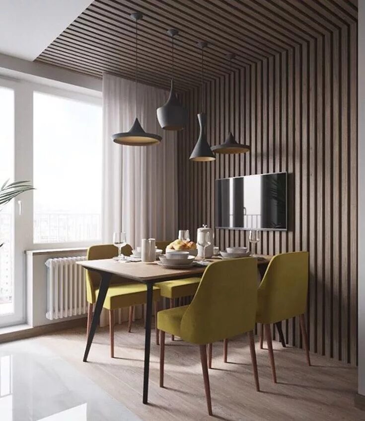 Реечные панели на кухне фото в интерьере Pin on Освещение для кухни Small dining room furniture, Dinning room design, Liv