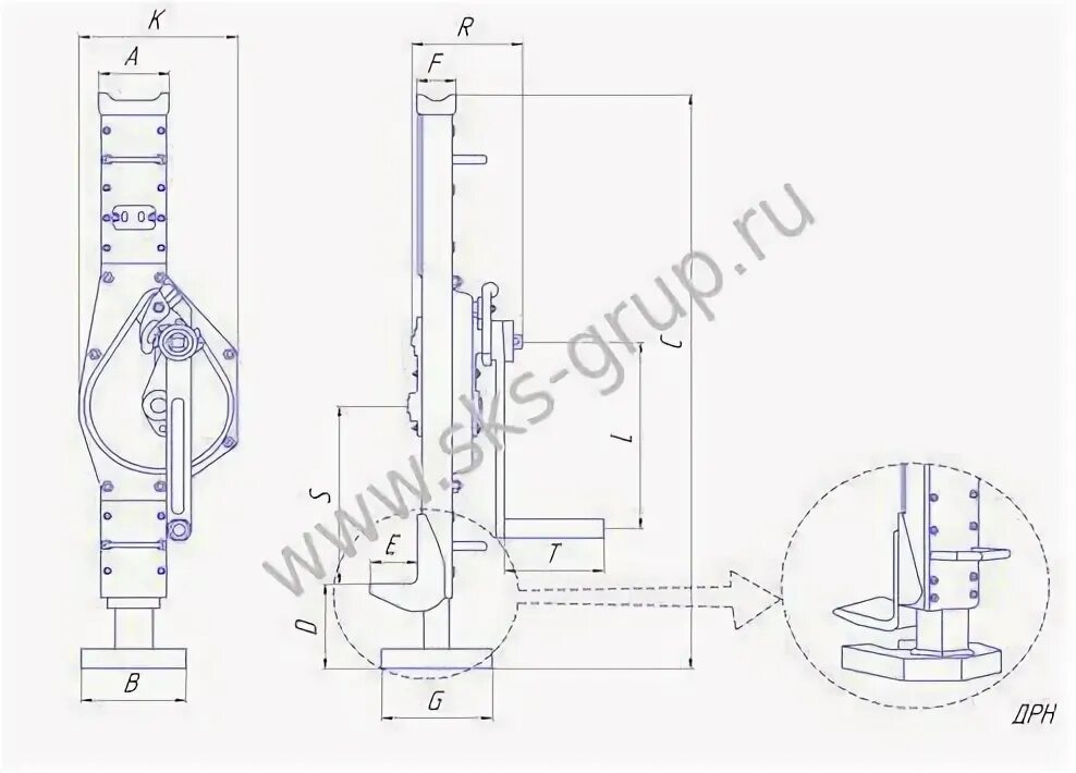 Реечный домкрат своими руками чертежи фото инструкции Домкрат реечный ДР, ДРН СибТаль купить