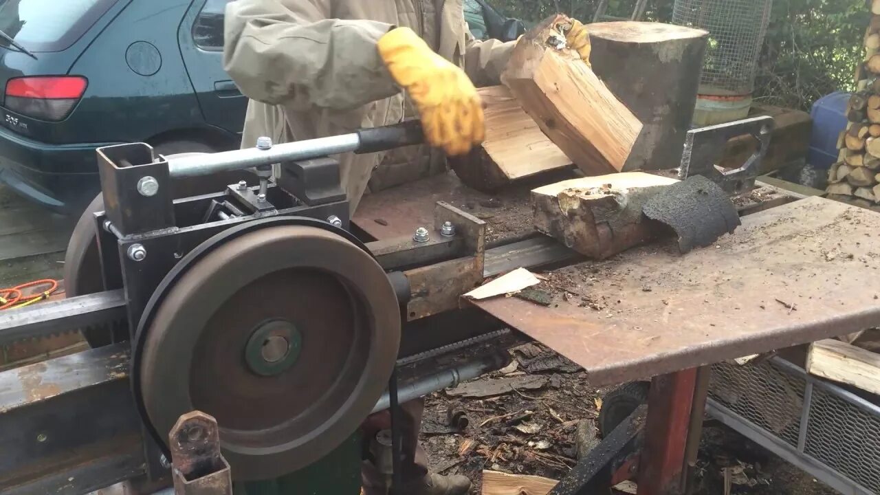 Реечный дровокол своими руками чертежи фото Log spliter, Kinetic, Lister D powered, home made! - YouTube