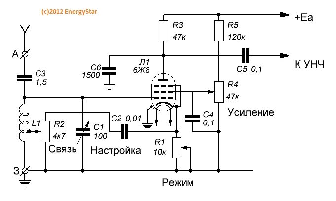 Регенеративный приемник на лампах схема принципиальная электрическая Ретро-радио - регенеративный на лампах #7 - Страница 572