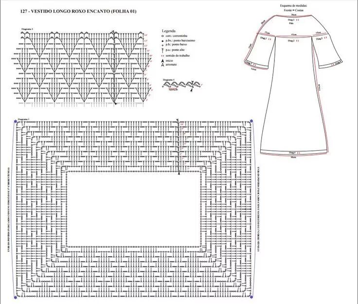 Реглан крючком для женщин со схемами CHARMING DRESS - free pattern