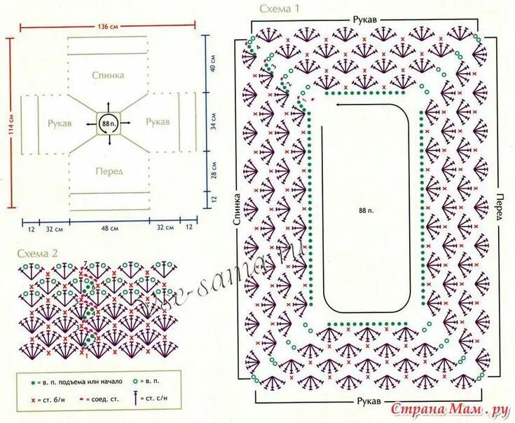 Реглан крючком схема Pin di Шелковая Юлия su для доченьки Uncinetto, Schema uncinetto, Crochet per ba