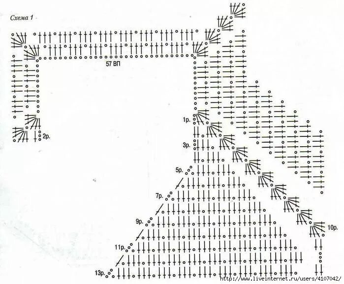 Реглан крючком снизу вверх схемы для начинающих 3 (700x577, 186Kb) Вязание крючком узоры для свитера, Вязаное крючком пальто, Уз