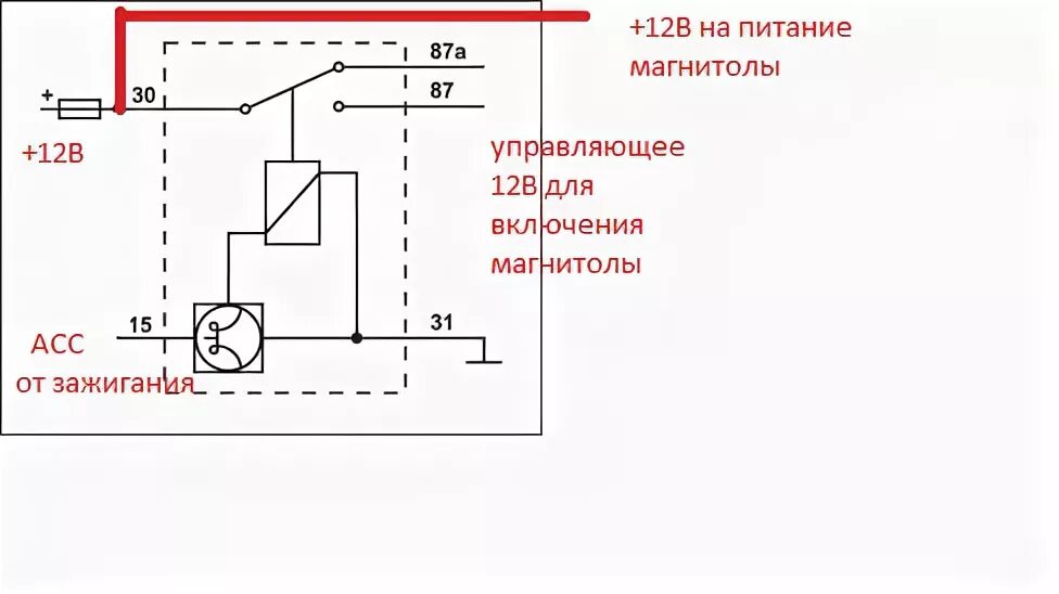 Регтайм 1 12 схема подключения решение проблемы с выключением магнитолы при выключении зажигания - Skoda Fabia 