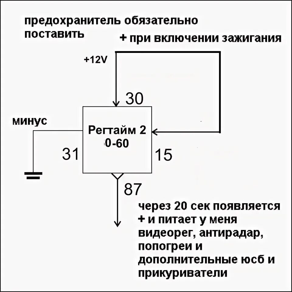 Регтайм 1 24 0 60 схема подключения Реле времени Регтайм 2 0-60 - Honda CR-V (RD4, RD5, RD6, RD7), 2 л, 2006 года эл