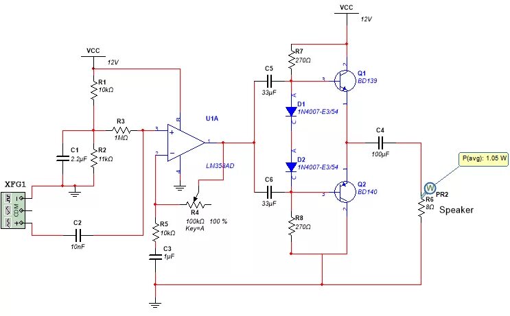 Регулируемый усилитель схема bjt - Increase output power of simple class AB audio amplifier - Electrical Engi