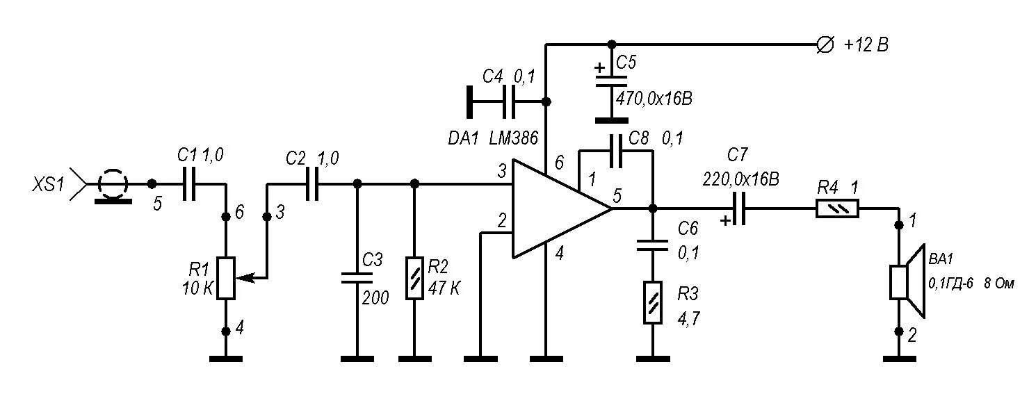 Регулируемый усилитель схема Lm358 схема усилителя звука