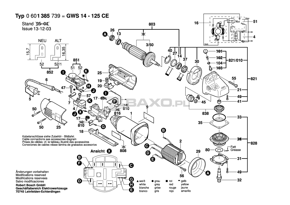 Регулятор болгарки бош схема 115 V) - USA, (0601385739) - Bosch - Części Baxo