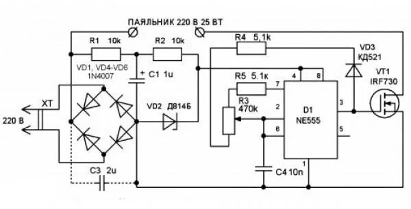 Регулятор для паяльника своими руками схема Паяльник с регулировкой температуры жала: схемы, виды, применение