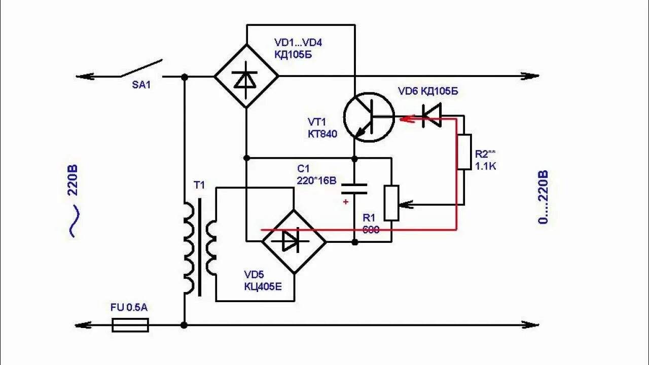 Регулятор напряжения 220 своими руками схема Беспомеховый регулятор напряжения - YouTube