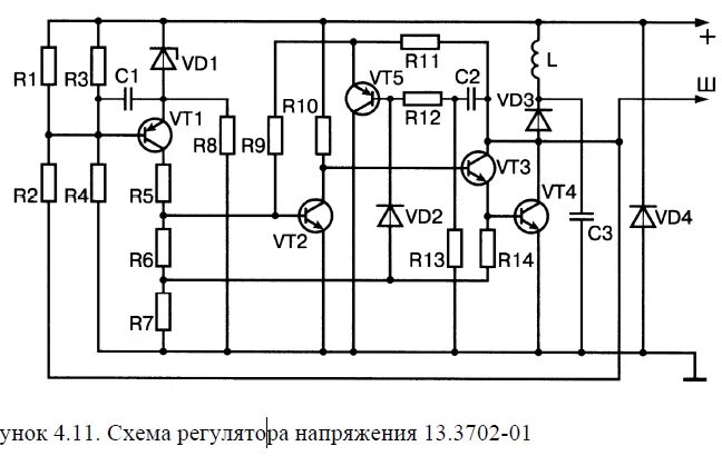 Регулятор напряжения электрическая схема Регулятор напряжения бесконтактный, на полупроводниковых при