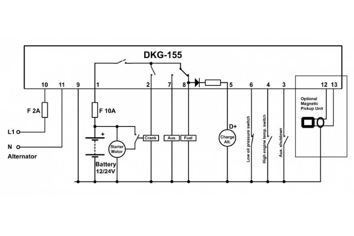 Регулятор напряжения генератора трехфазного avr2 подключение DKG-155 Модуль ручного запуска генератора