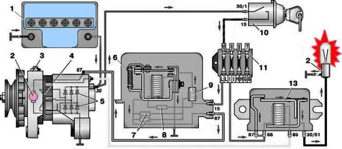 Регулятор напряжения ваз 2106 схема подключения Картинки ПОДКЛЮЧЕНИЕ РЕЛЕ ЗАРЯДКИ ВАЗ