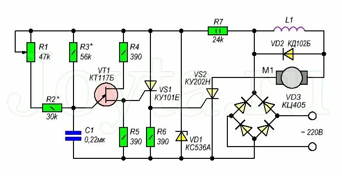 Регулятор оборотов двигателя 220в подключение Регулятор Оборотов Коллекторного Двигателя на TDA1085C Chart, Map, Diagram