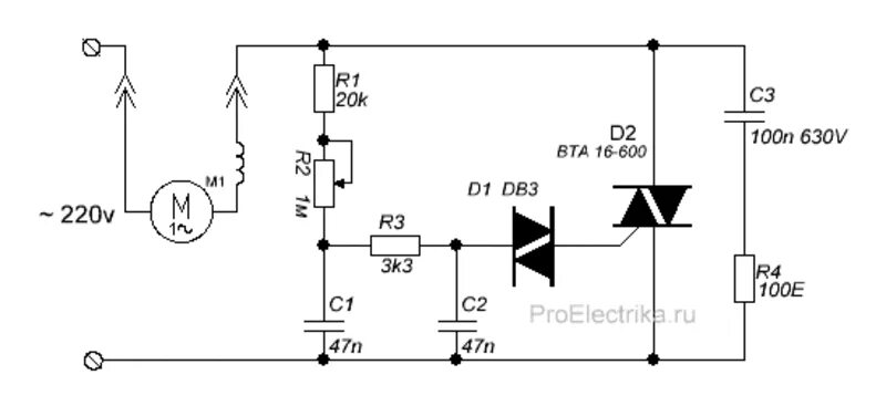 Регулятор оборотов электродвигателя 220в схема своими руками Регулятор оборотов электродвигателя: изменение скорости вращения и схемы на тири