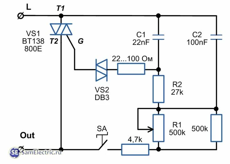 Регулятор света схема подключения Просмотр темы - симистор не запускается. * roboforum.ru в 2024 г Электротехника,