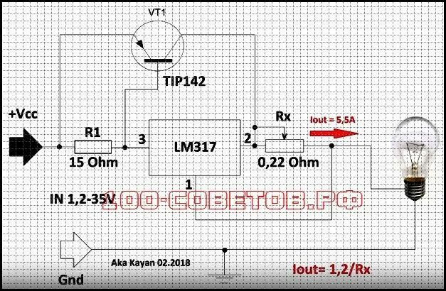 Регулятор тока своими руками схема Три простые схемы регулятора тока для зарядных устройств Поделки своими руками д