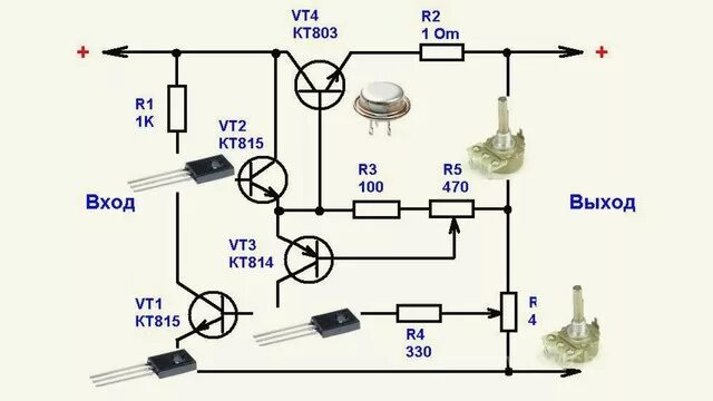 Регулятор тока своими руками схема Регулятор напряжения с ограничением тока