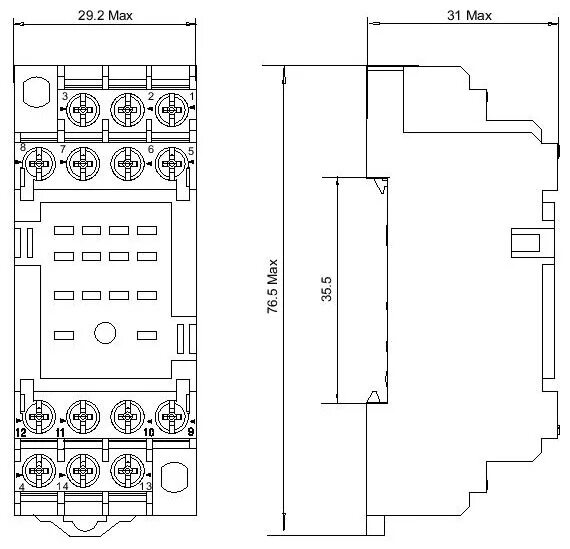 Рек 78 4 схема подключения Розетка Shenler SYF14A-E 7A для реле RKE 4CO ✔ купить в интернет магазине в Моск