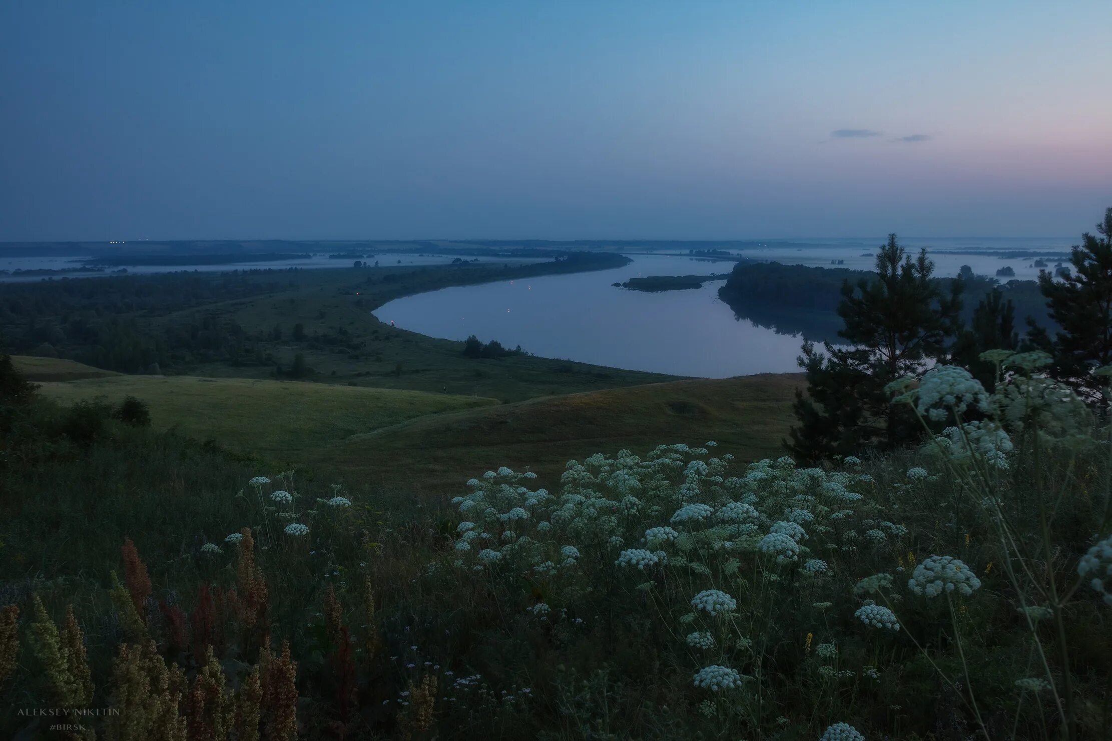 Река агидель фото река Агидель перед рассветом. Фотограф Алексей Никитин