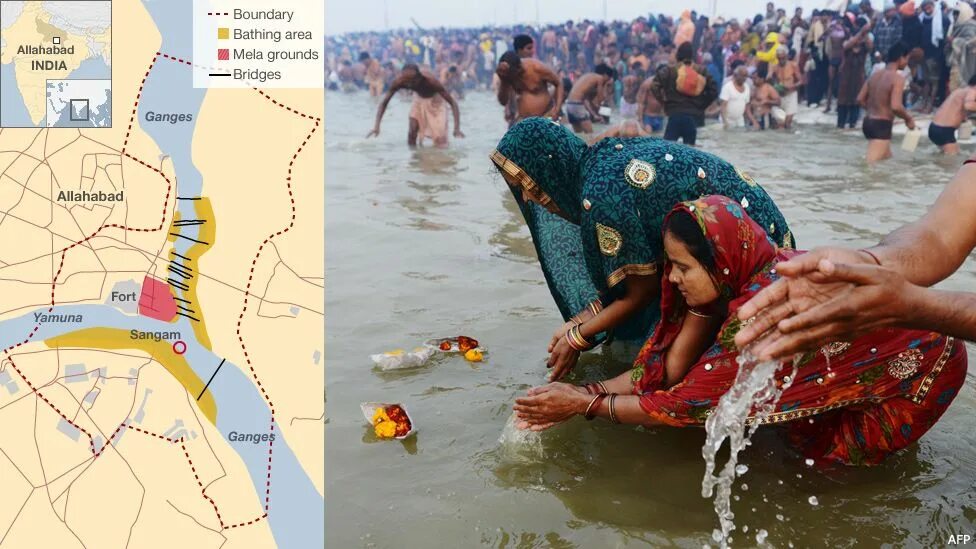 Река ганг в индии фото In pictures: Kumbh Mela people - BBC News