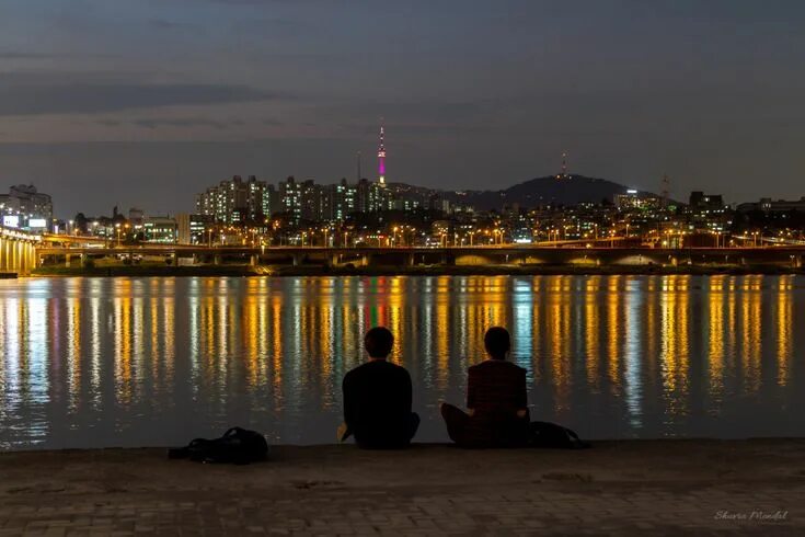 Река хан в сеуле фото World’s Longest Fountain Bridge- Banpo Bridge (반포대교) Lugares increibles, Paisaje