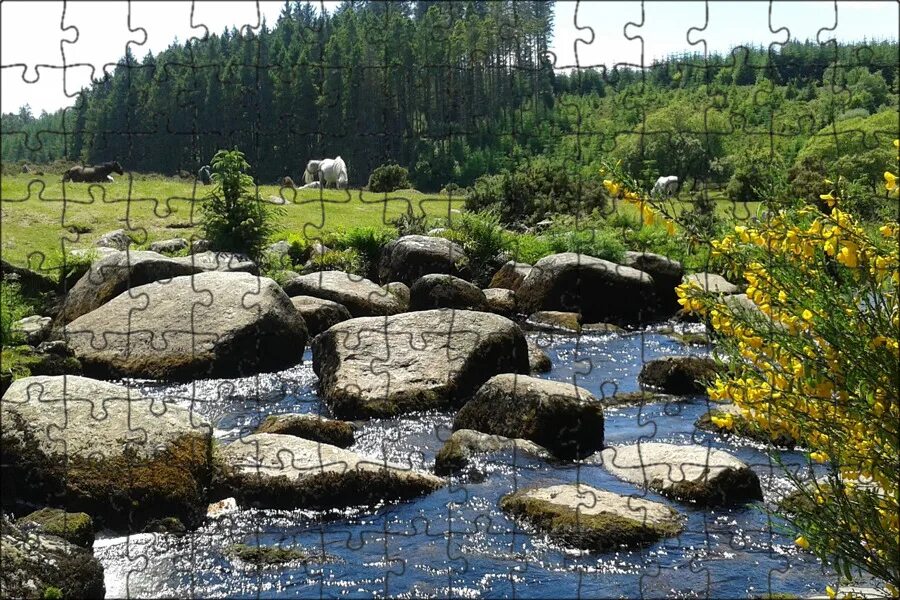 Река камни фото Магнитный пазл 27x18см."Ручей, сельская местность, природа" на холодильник - куп