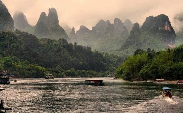 Река ли китай фото Guilin and Lijiang River National Park Guilin and Lijiang River National Park, C