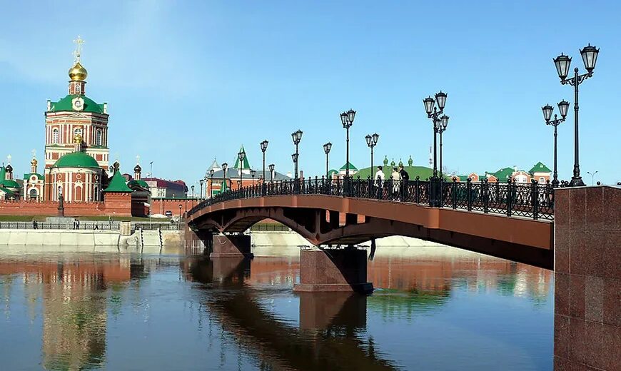 Река малая кокшага в йошкар оле фото The pedestrian bridge across the Malaya Kokshaga River in Yoshkar-Ola City - Tra