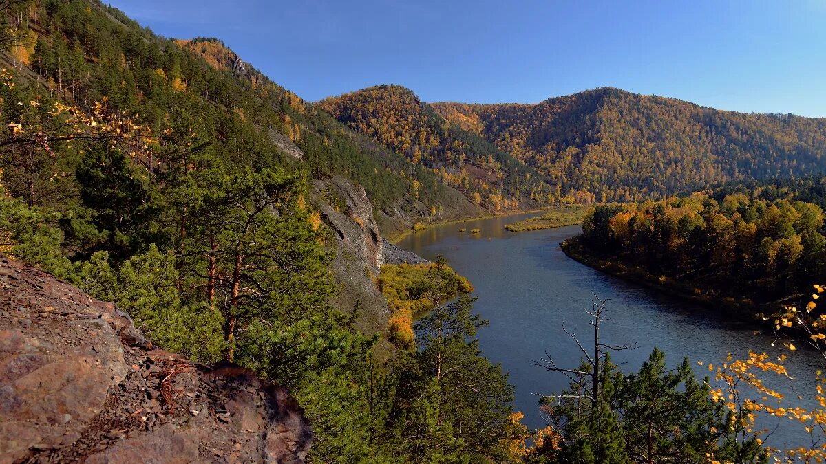 Река мана фото Река Мана в осенних берегах, Красноярск