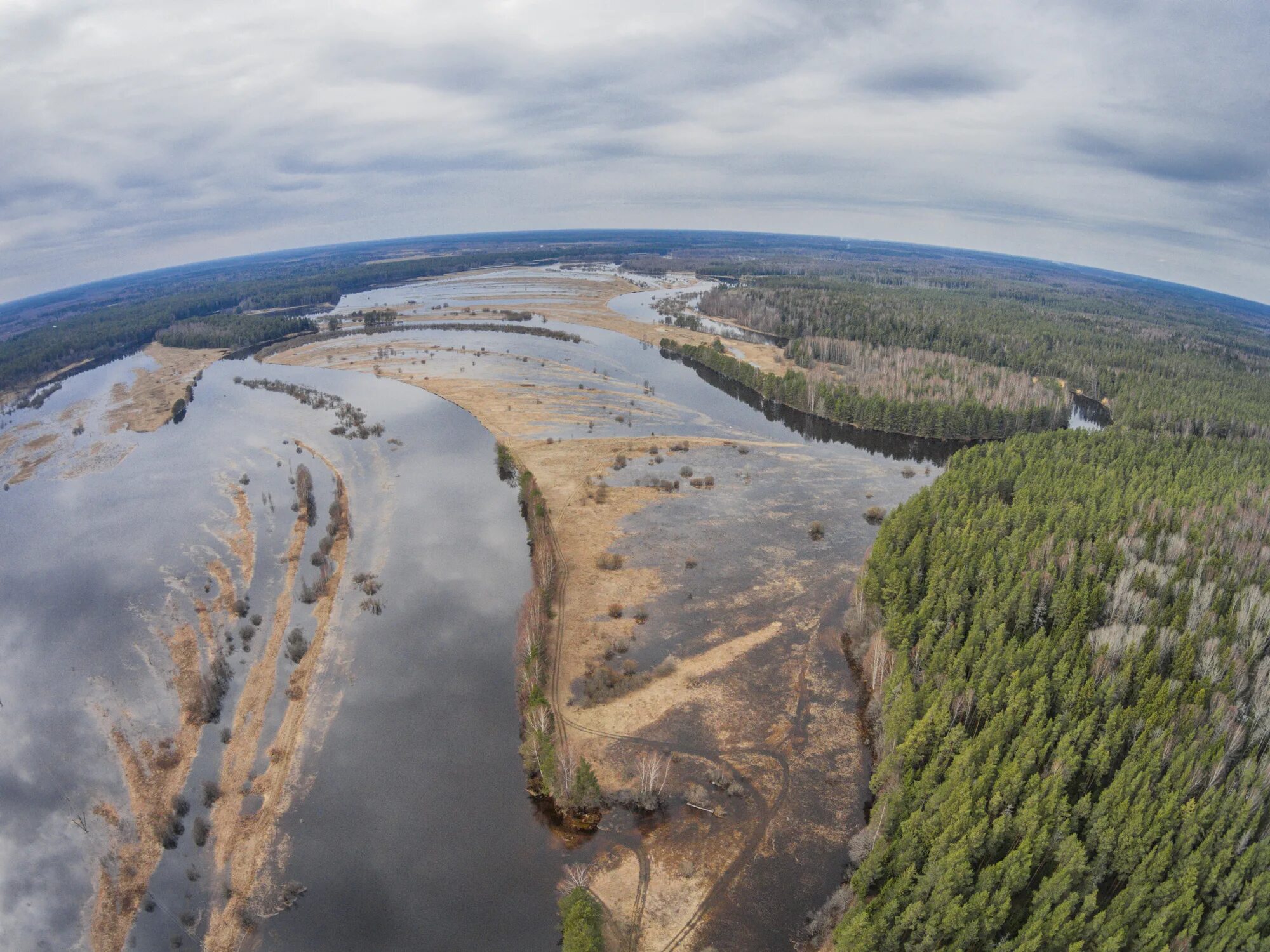 Река молога фото Over Lomovskoi beach. "Mologa" River. - Drone Photography