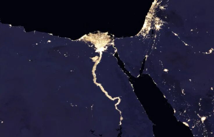 Река нил фото из космоса The Nile at night, from space. Credit: NASA Abstract, Celestial, Artwork