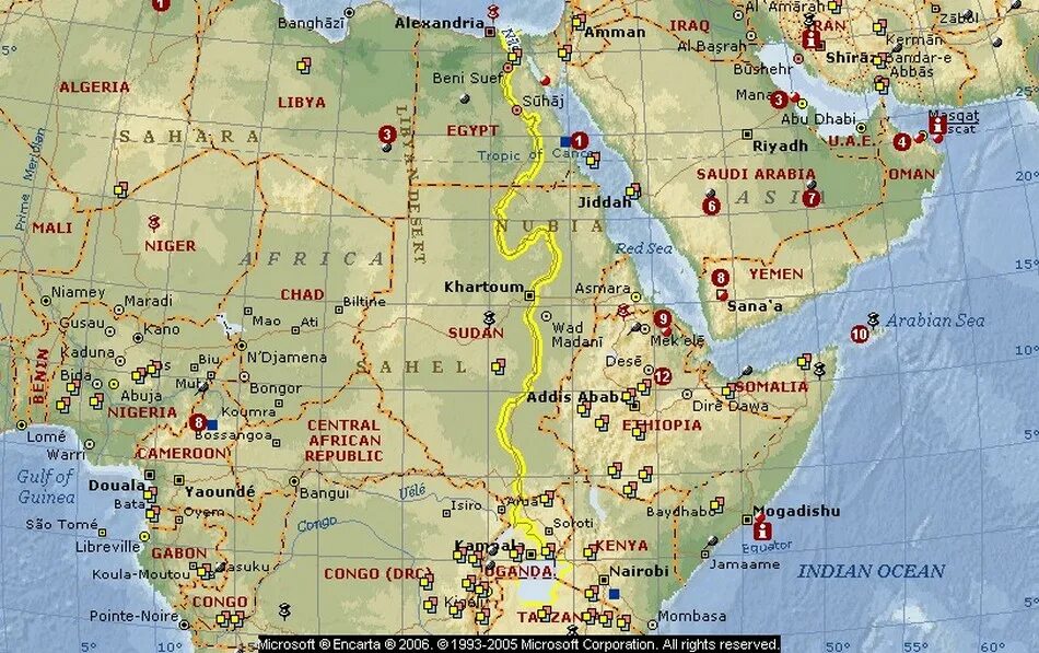 Река нил фото на карте Река Нил (Африка)