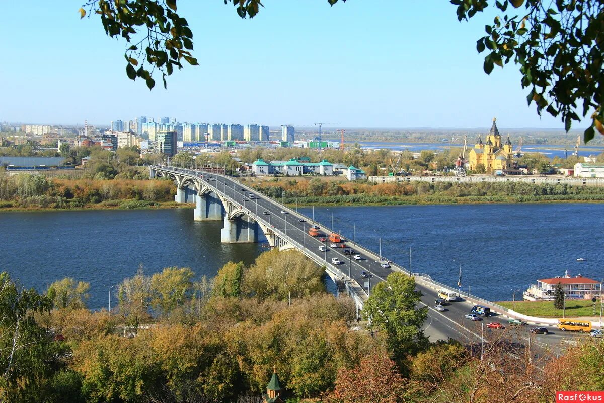 Река ока рязань мост фото Фото: Мост через Оку. Фотограф Владимир Ульянов. Пейзаж. Фотосайт Расфокус.ру