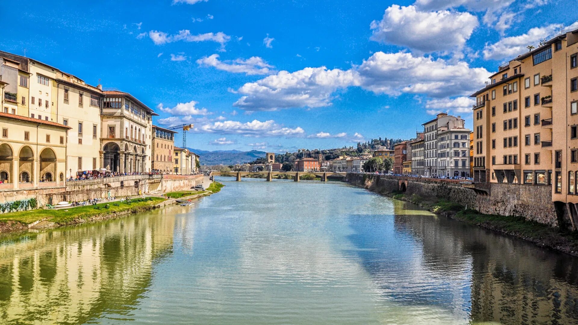 Река по италия фото Download wallpaper clouds, bridge, the city, river, building, Italy, channel, ri