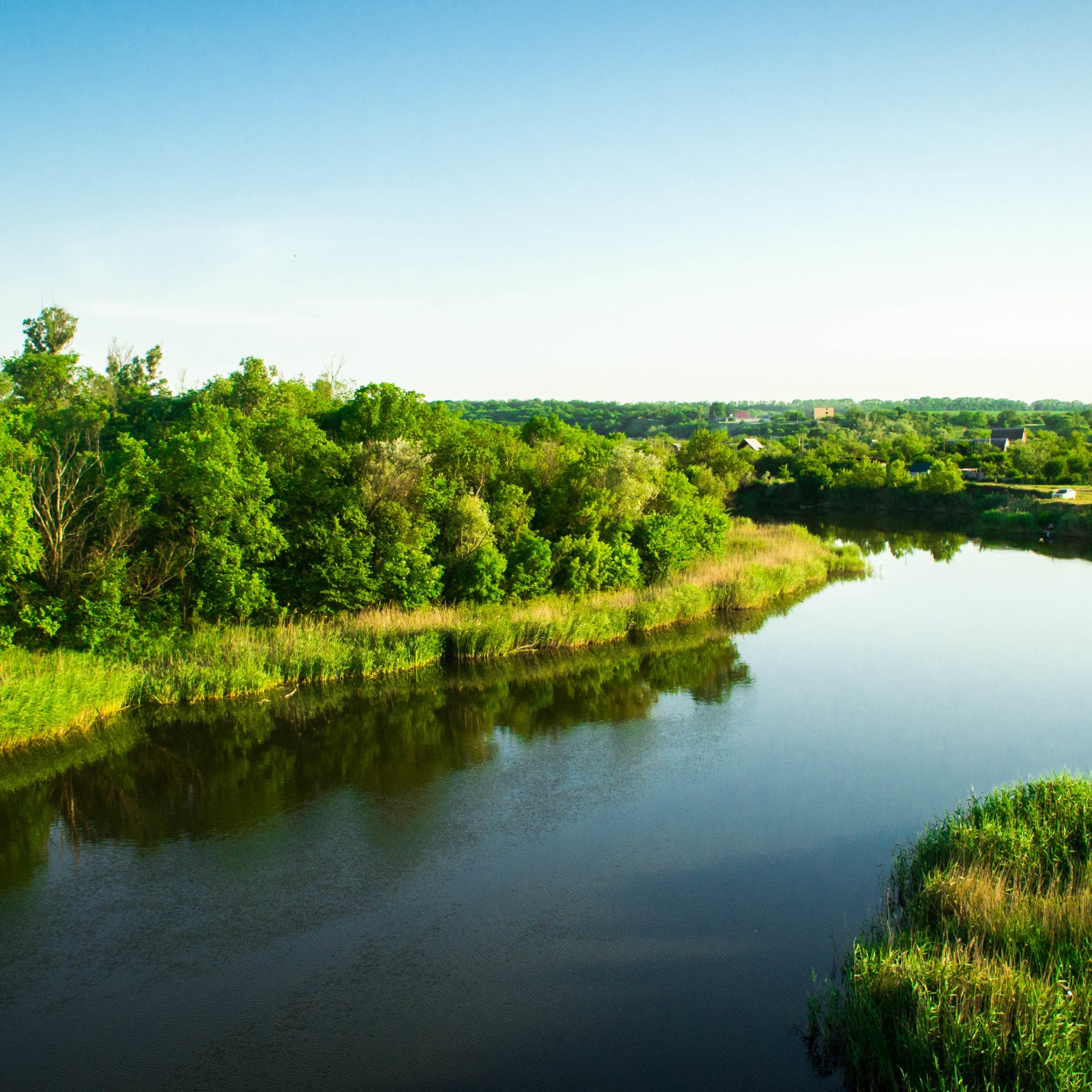 Река самарка фото Скачать обои деревья, речка, river, Самара, mmd, раздел пейзажи в разрешении 204