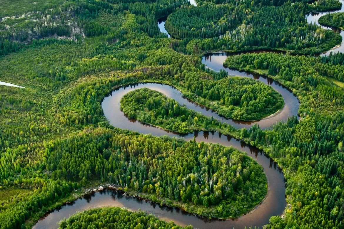 Река сверху фото Aerial of Slave River in Wood Buffalo National Park, AB Découvrir le Canada Pint