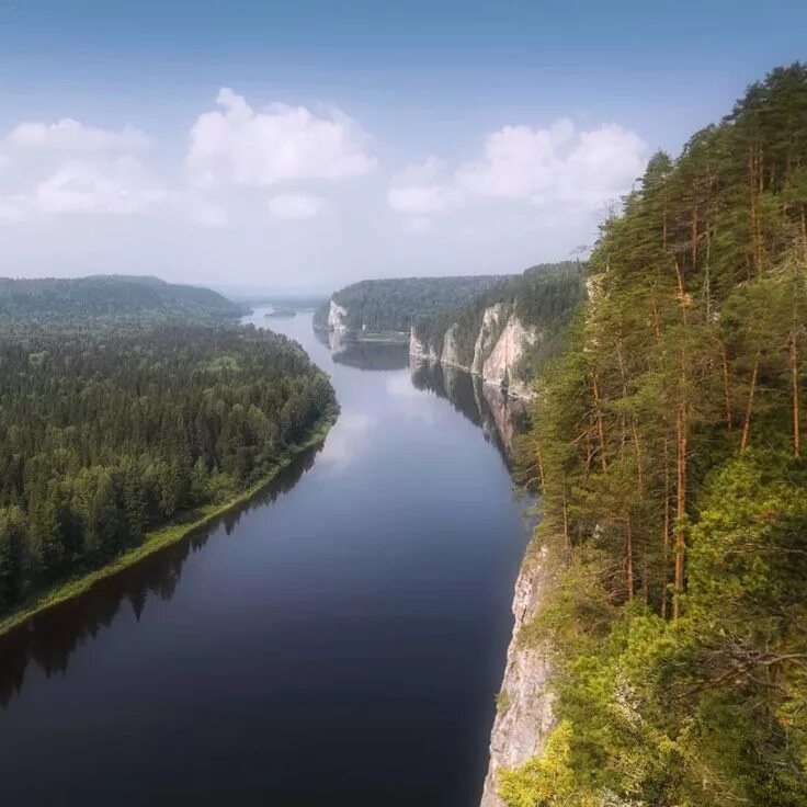 Река вишера фото Пермский край, река Вишера. Вид с Писаного камня. Пейзажи, Природа, Река