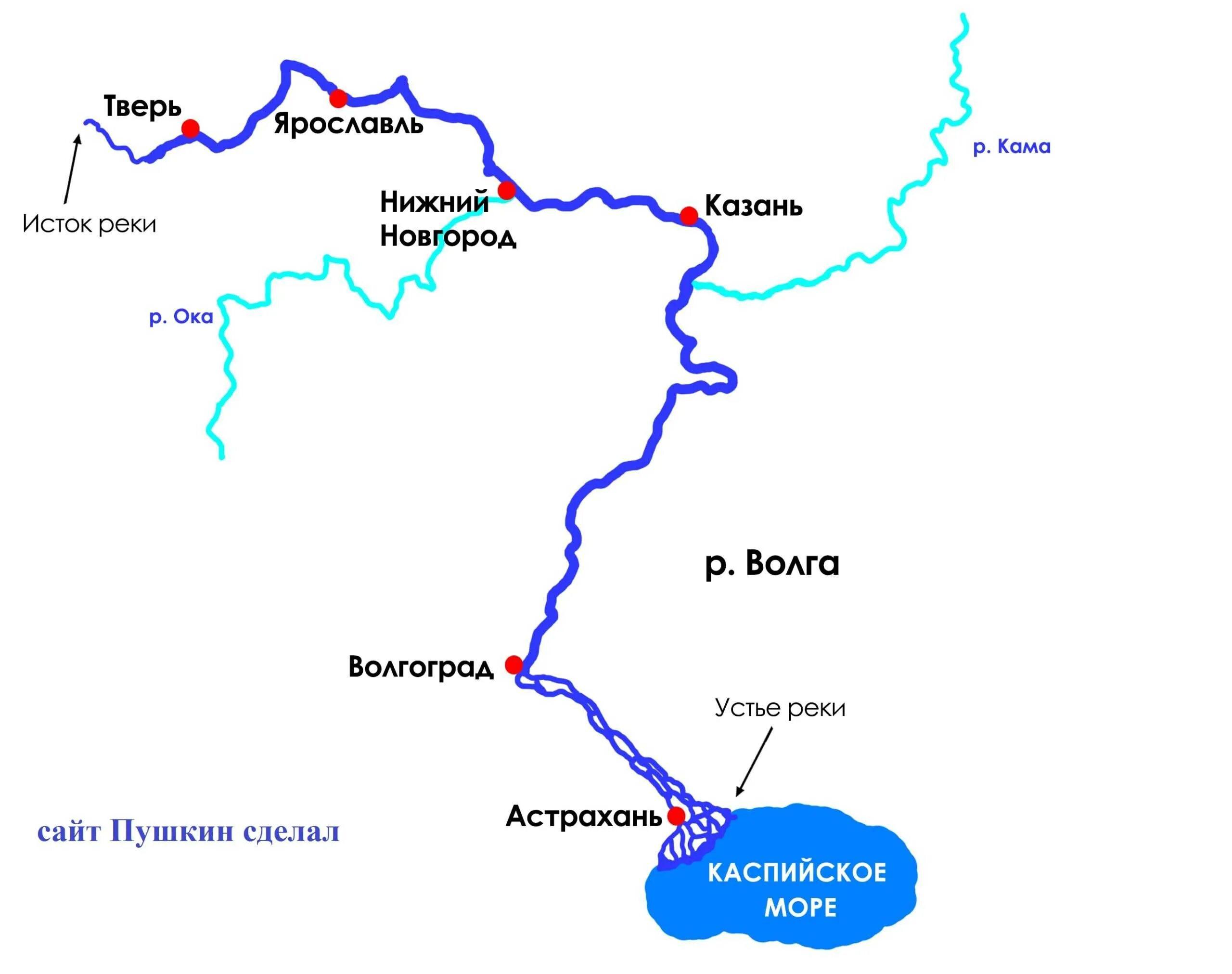 Река волга карта фото Волга исток и устье - Исток и устье реки волга - Река волга. исток, течение волг