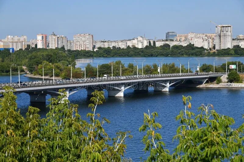 Река воронеж в липецке фото View of Chernavsky Bridge Over River in Voronezh, Russia Stock Image - Image of 