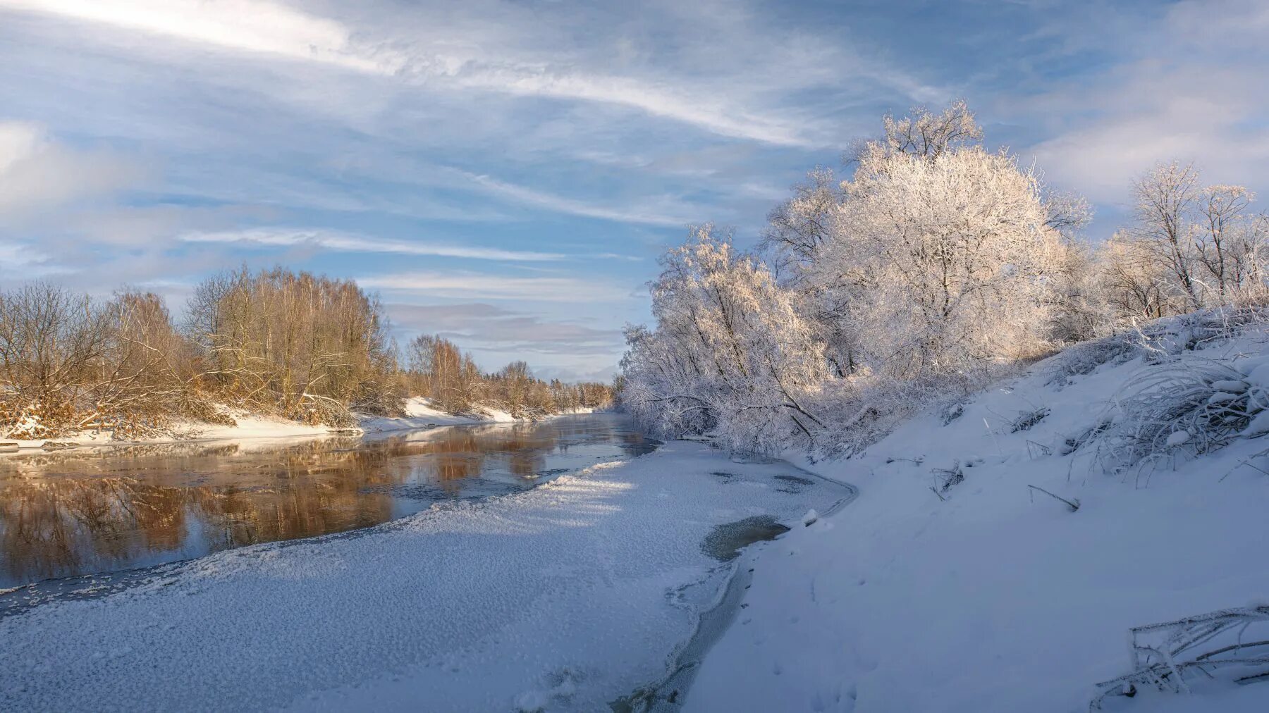 Река зимой фото зимняя река. Фотограф Виталий Полуэктов