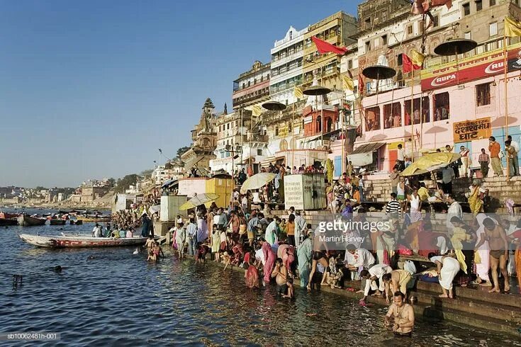 Реки индии фото India, Varanasi, Ganges River, pilgrims on ghats Varanasi, Ganges, Vacation