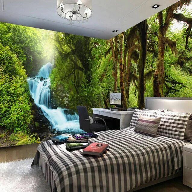 Реки на стене в интерьере 3D New York USA 466 Wall Paper Murals Wall Print Wall Wallpaper Mural AU Summer 