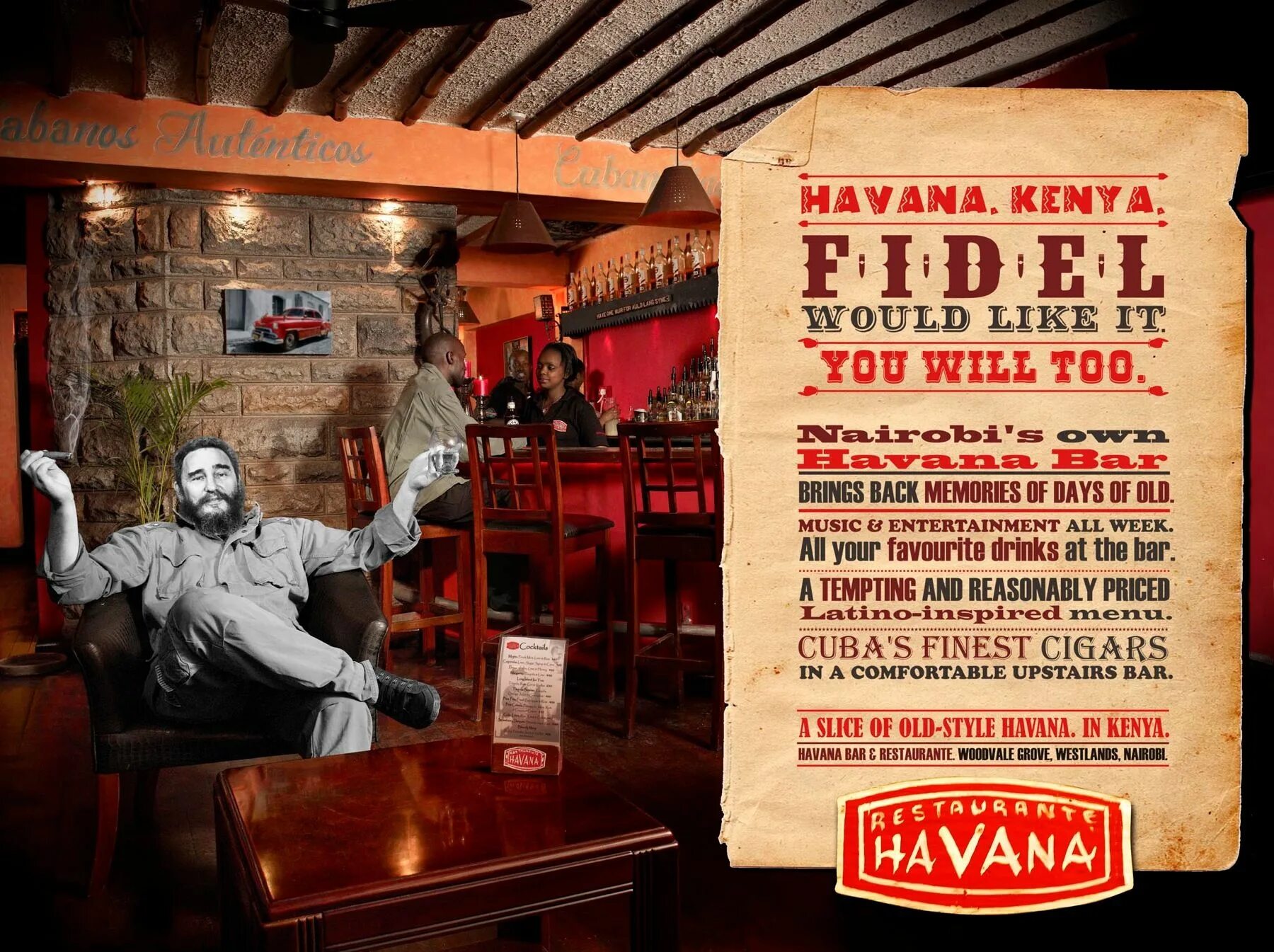 Реклама бара фото Havana Bar & Restaurant: Fidel would like it Ads of the World ™ Magazine web des