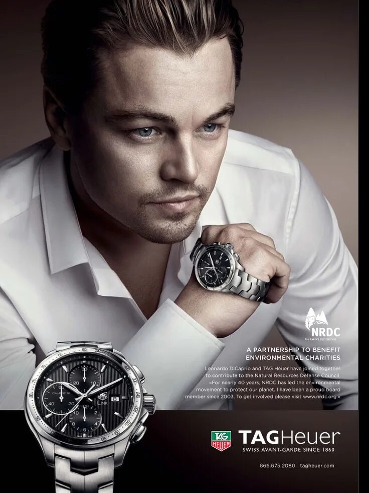 Реклама часов фото Leonardo DiCaprio for TAGHeuer Tag heuer, Leonardo dicaprio, Watches for men