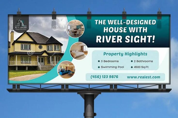 Реклама дома пример Real Estate Business Billboard Real estate banner, Real estates design, Billboar