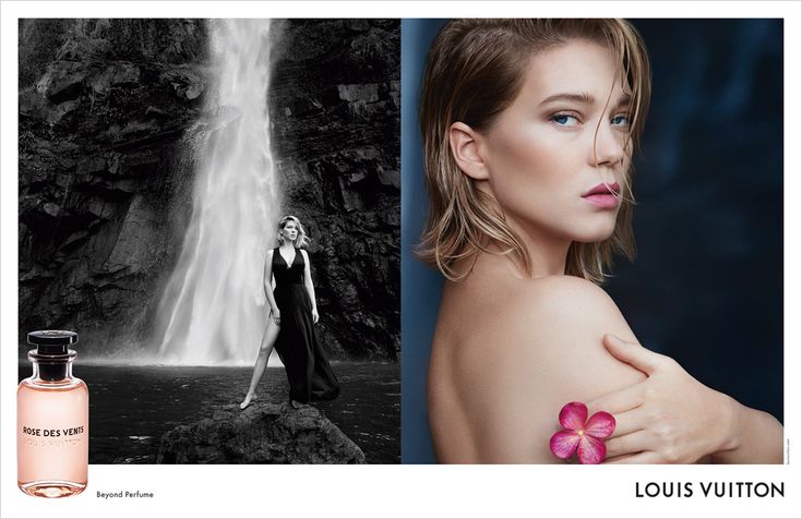 Реклама духов фото French actress Lea Seydoux is the face of Louis Vuitton Les Parfums advertising 