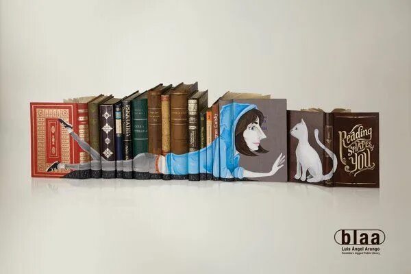 Реклама книги фото Reading shapes you" - great library ads (pictures) Library posters, Promote book